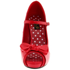 Red Shiny 12 cm retro vintage CUTIEPIE-08 Platform Pumps Open Toe