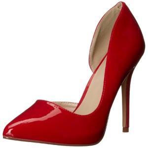 Red Shiny 13 cm AMUSE-22 Low Heeled Classic Pumps Shoes