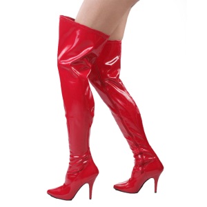 Red Shiny 13 cm SEDUCE-3000 Thigh High Boots for Men