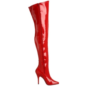 Red Shiny 13 cm SEDUCE-3000 Thigh High Boots for Men