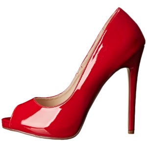 Red Shiny 13 cm SEXY-42 Low Heeled Classic Pumps Shoes