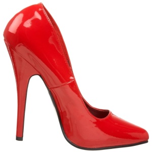 Red Shiny 15 cm DOMINA-420 Pumps High Heels for Men