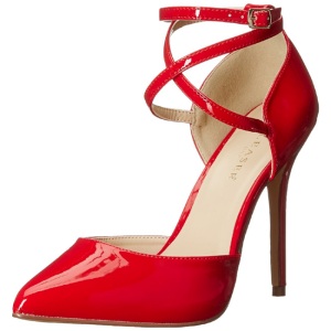 Red Varnish 13 cm AMUSE-25 High Heeled Evening Pumps Shoes