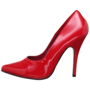 Red Varnished 10 cm VANITY-420 pointed toe pumps high heels