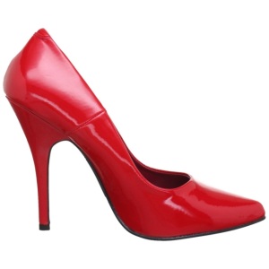 Red Varnished 10 cm VANITY-420 pointed toe pumps high heels