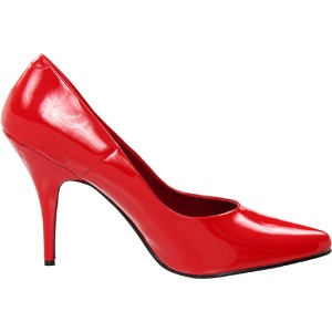 Red Varnished 13 cm SEDUCE-420 pointed toe pumps high heels