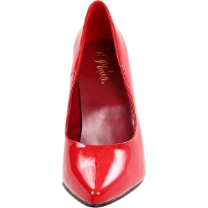 Red Varnished 13 cm SEDUCE-420 pointed toe pumps high heels