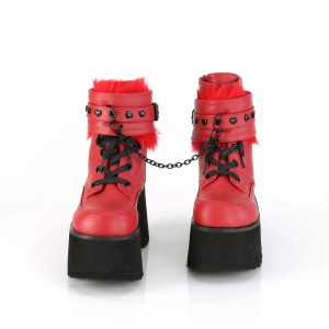 Red Vegan 9 cm ASHES-57 lolita ankle boots platform block heels