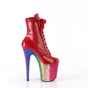 Red glitter 20 cm FLAMINGO-1020HG Exotic stripper ankle boots