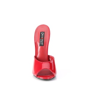 Red mules 15 cm DOMINA-101 fetish high heeled mules