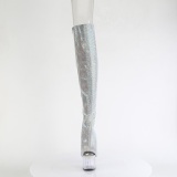 Rhinestones ADORE 18 cm open toe thigh high boots with laces high heels