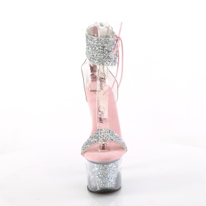 Rosa 18 cm SKY-327RSI Sandali piattaforma con polsino alla caviglia strass