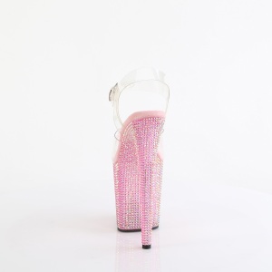 Rosa 20 cm 808RRS scarpe tacco alto pole dance e strass plateau