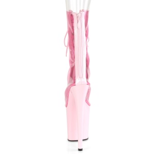 Rosa Trasparente 20 cm FLAMINGO-800-34 stivaletti da pole dance