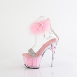 Rose 18 cm ADORE-727F exotic pole dance high heel sandals with feathers