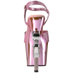 Rose 18 cm Pleaser REVOLVER-709G High Heels Chrome Platform