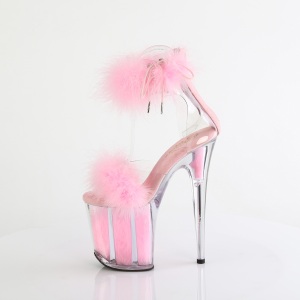 Rose 20 cm FLAMINGO-824F exotic pole dance high heel sandals with feathers