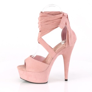 Rose Leatherette 15 cm DELIGHT-679 high heels with ankle laces