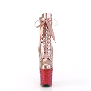 Rose gold glitter 20 cm FLAMINGO-1020HG Exotic stripper ankle boots