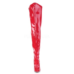 Rosso 13 cm SEDUCE-3000WC stivali sopra il ginocchio elasticizzati con gambale largo