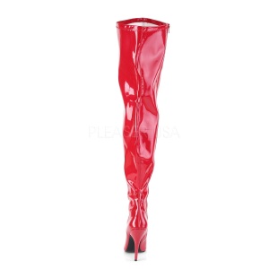 Rosso 13 cm SEDUCE-3000WC stivali sopra il ginocchio elasticizzati con gambale largo