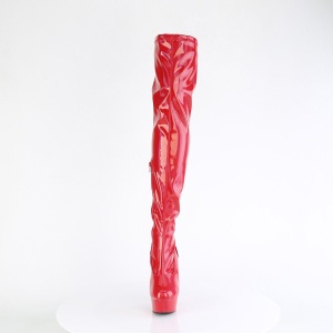 Rosso 15 cm DELIGHT-3000HWR Ologramma stivali overknee piattaforma exotic pole