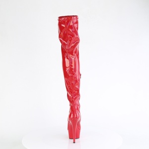 Rosso 15 cm DELIGHT-3000HWR Ologramma stivali overknee piattaforma exotic pole