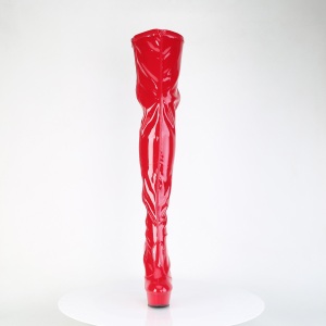 Rosso 15 cm DELIGHT-4000 Vinile piattaforma stivali overknee crotch alto