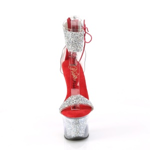 Rosso 18 cm SKY-327RSI Sandali piattaforma con polsino alla caviglia strass