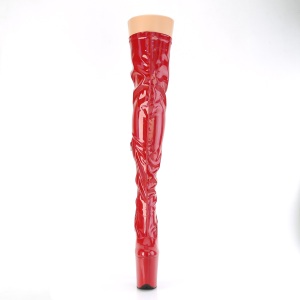 Rosso 20 cm FLAMINGO-3000HWR Ologramma stivali overknee piattaforma exotic pole