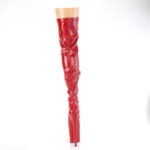 Rosso 20 cm FLAMINGO-3000HWR Ologramma stivali overknee piattaforma exotic pole