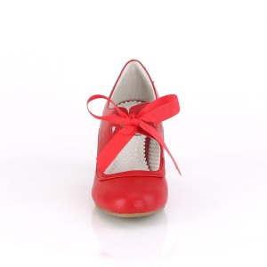 Rosso 6,5 cm WIGGLE-32 retro vintage scarpe dcollet maryjane tacco spesso