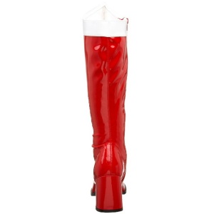 Rosso Bianco 7,5 cm GOGO-305 Stivali Altissimi Donna