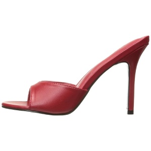 Rosso Ecopelle 10 cm CLASSIQUE-01 grandi taglie ciabatta donna