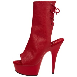 Rosso Opaco 15 cm DELIGHT-1018 Plateau Stivaletti Donna