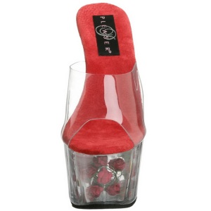 Rosso Trasparente 18 cm ADORE-701FL Plateau Mules Alte