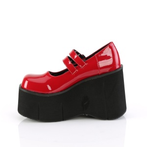 Rosso Vegano 11,5 cm DemoniaCult KERA-08 scarpe dcollet mary jane plateau