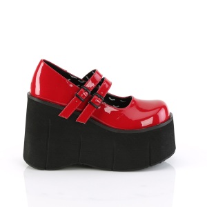 Rosso Vegano 11,5 cm DemoniaCult KERA-08 scarpe dcollet mary jane plateau