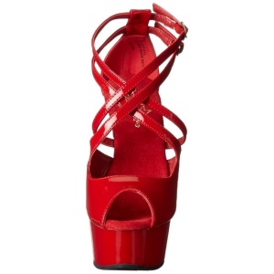 Rosso Vernice 15 cm Pleaser DELIGHT-612 Plateau Scarpe Dcollet