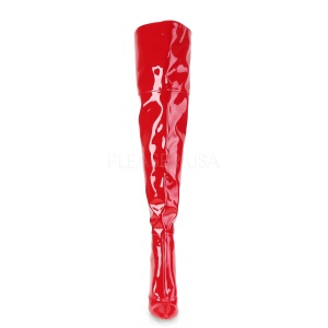 Rosso Verniciata 13 cm COURTLY-3012 Stivali Alti Pleaser