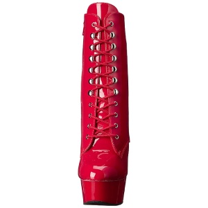 Rosso Verniciato 15,5 cm DELIGHT-1020 Stivaletti da donna plateau