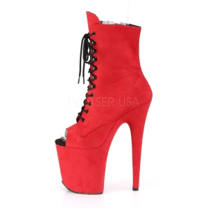 Rosso faux suede 20 cm FLAMINGO-1021FS stivaletti da pole dance