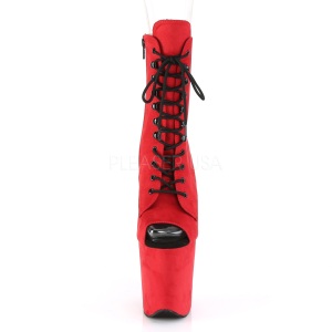 Rosso faux suede 20 cm FLAMINGO-1021FS stivaletti da pole dance