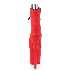 Rosso faux suede 20 cm FLAMINGO-1021FS stivaletti da pole dance