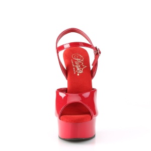 Rosso sandali pleaser con plateau e tacco 15 cm EXCITE-609