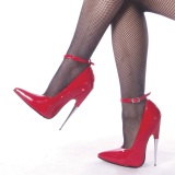 Rosso scarpe punta vernice 16 cm tacchi a spillo donna stiletto metallo