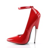 Rosso scarpe punta vernice 16 cm tacchi a spillo donna stiletto metallo