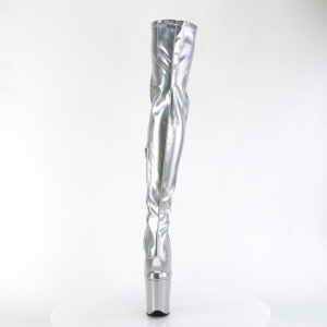 Silver 20 cm FLAMINGO-3000HWR Hologram exotic pole dance overknee boots