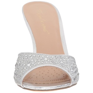 Silver 8,5 cm LUCY-01 glitter mules shoes womens