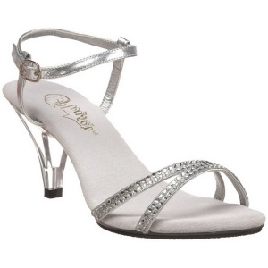 Silver Glitter 8 cm BELLE-316 Womens High Heel Sandals